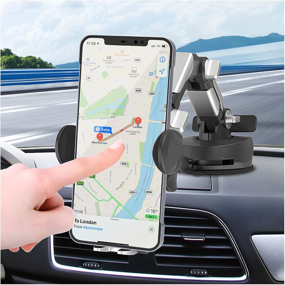 Support téléphone voiture à ventouse rotatif 360°