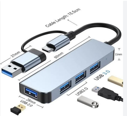 Adaptateur USB-A & USB-C 4-en-1
