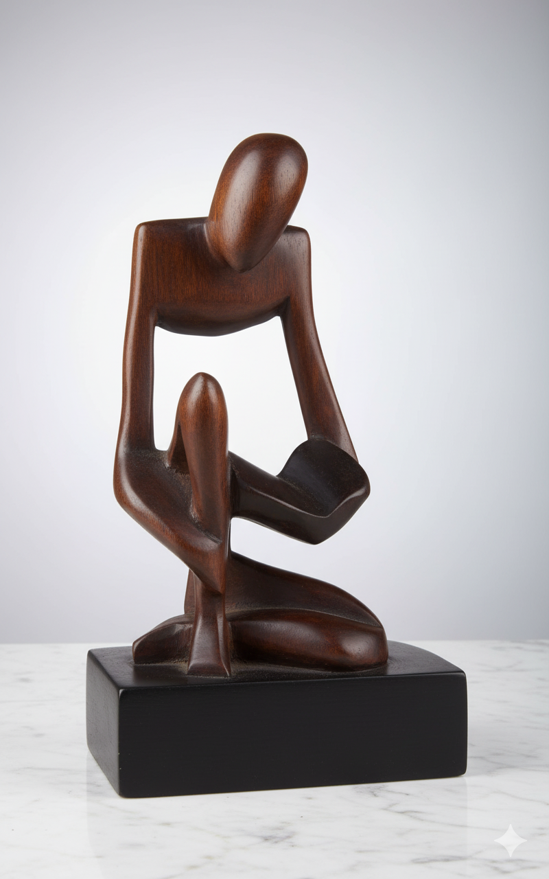 Sculpture en Bois “Le Serviteur Humble